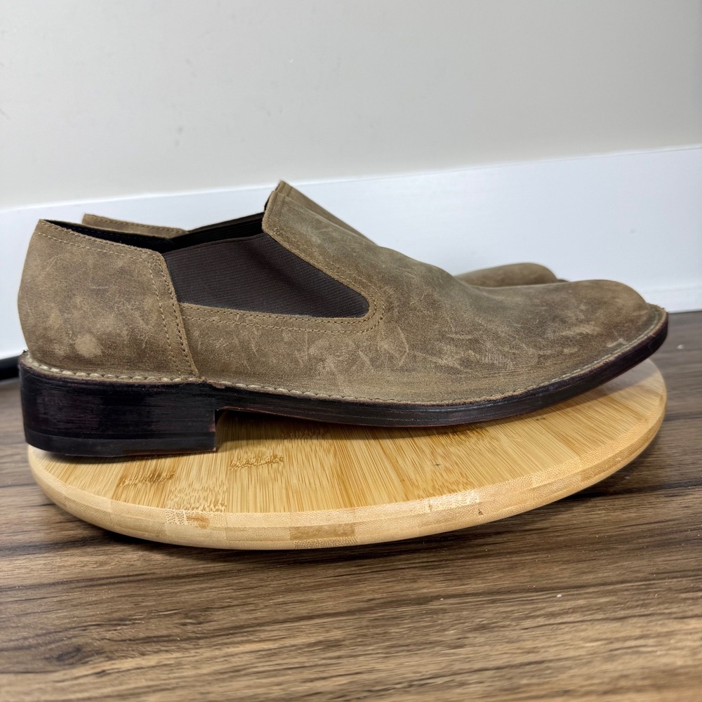 Cole Haan C05654 Loafers Mens 11M Brown Suede Slip On Distressed Casual Luxury